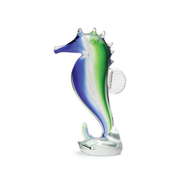 Blue Green Glow Seahorse Figurine