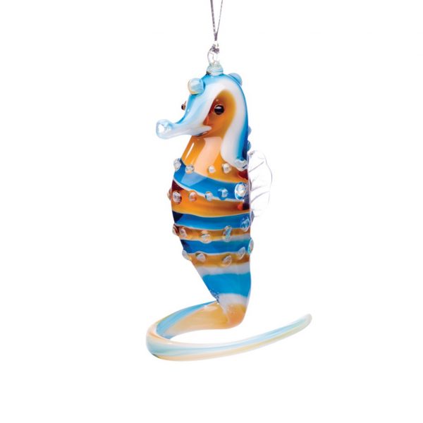 Glasslights Seahorse Ornament Blue