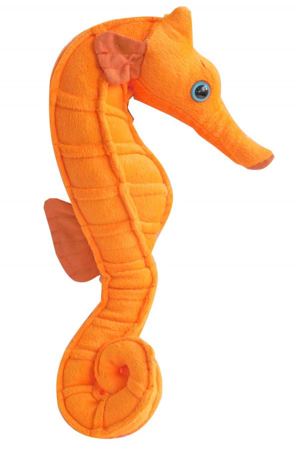 8" Orange Seahorse Plushie Toy