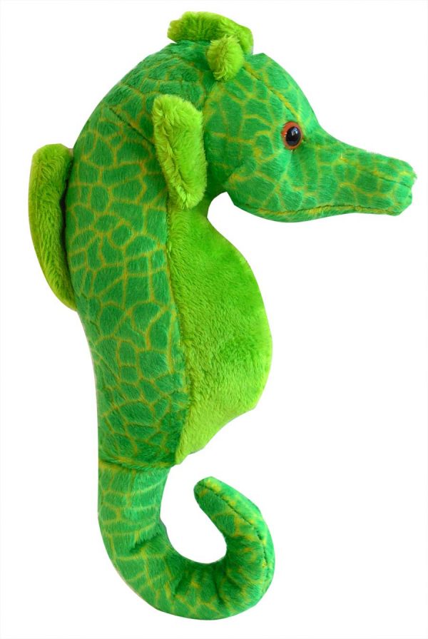9" Green Pounce Pal Seahorse Stuffed Plushie