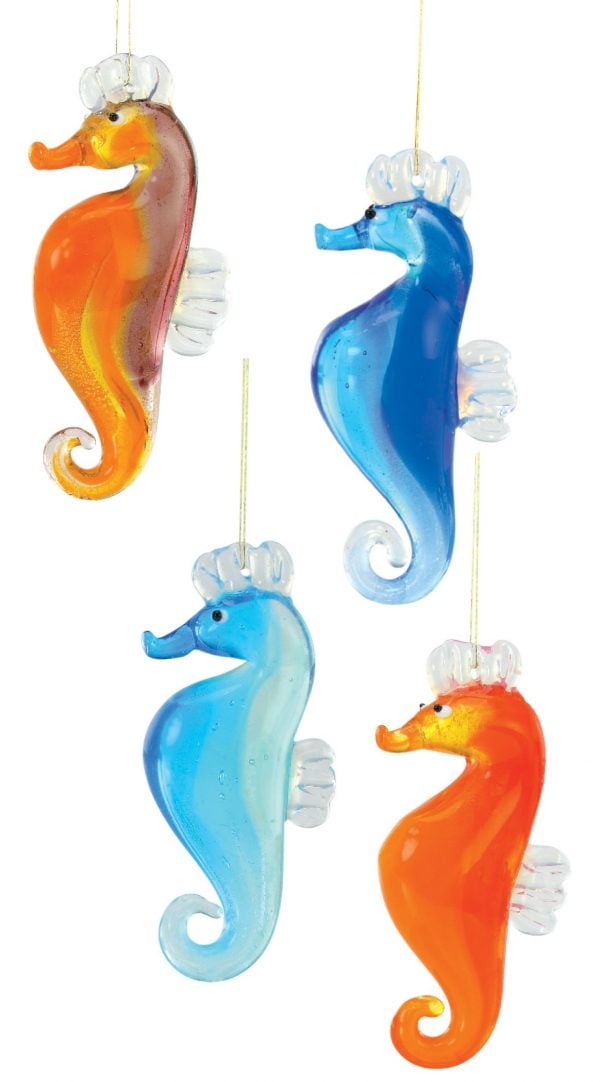 Seahorse Glass Ornaments - Hangable