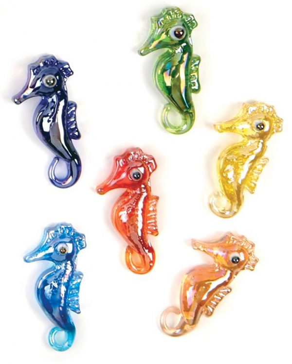 Seahorse Glass Accent Ornaments