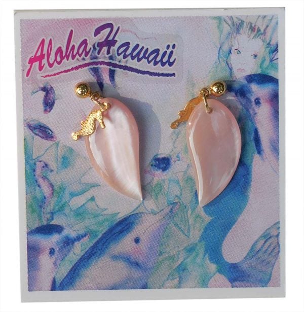 Pearly Trochus Shell Earings - Pink