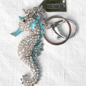 Seahorse Key Chain with Teal Accent